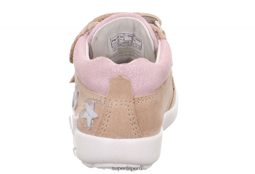 educación física Superfit bebés starlight - zapatillas bajas con cierre de velcro beis/rosa V06L24239 zapatillas bajas