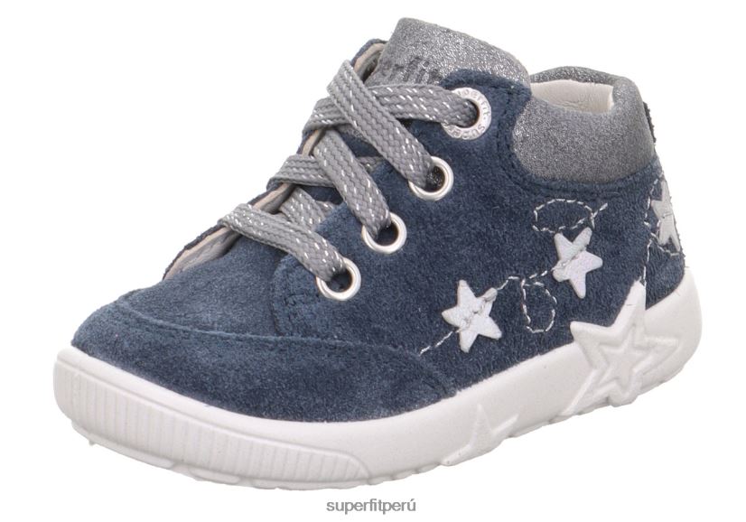 educación física Superfit bebés starlight - zapatillas bajas con cordones azul/gris claro V06L24288 zapatillas bajas