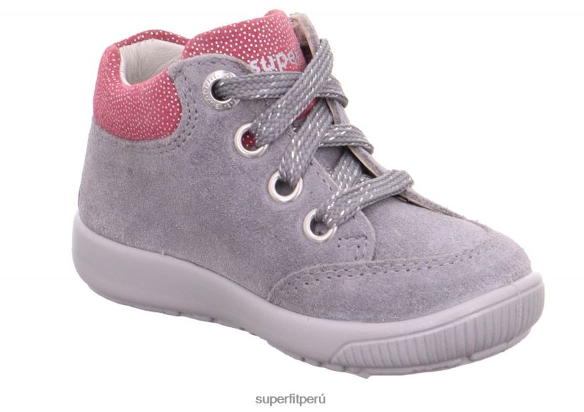 educación física Superfit bebés starlight - zapatillas bajas con cordones gris claro/morado V06L24391 zapatillas bajas