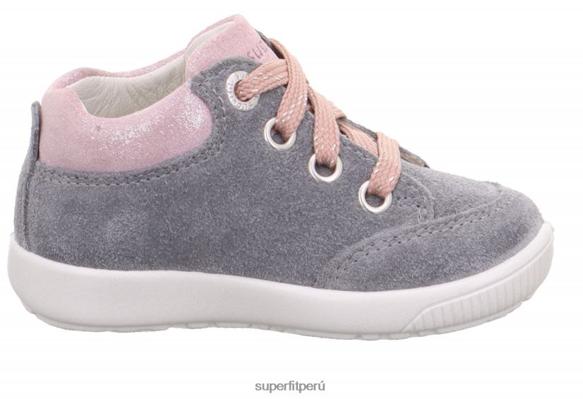 educación física Superfit bebés starlight - zapatillas bajas con cordones gris claro/rosa V06L24326 zapatillas bajas