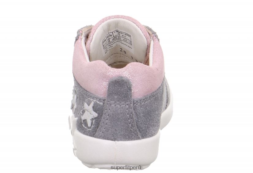 educación física Superfit bebés starlight - zapatillas bajas con cordones gris claro/rosa V06L24326 zapatillas bajas