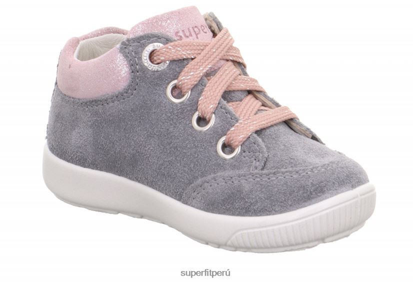 educación física Superfit bebés starlight - zapatillas bajas con cordones gris claro/rosa V06L24326 zapatillas bajas