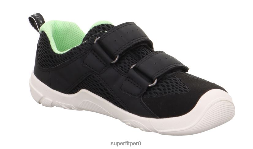 educación física Superfit bebés trace - zapatillas bajas con cierre de velcro negro/verde claro V06L24546 zapatillas bajas