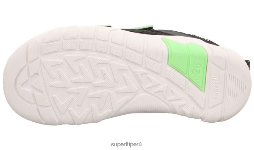 educación física Superfit bebés trace - zapatillas bajas con cierre de velcro negro/verde claro V06L24546 zapatillas bajas