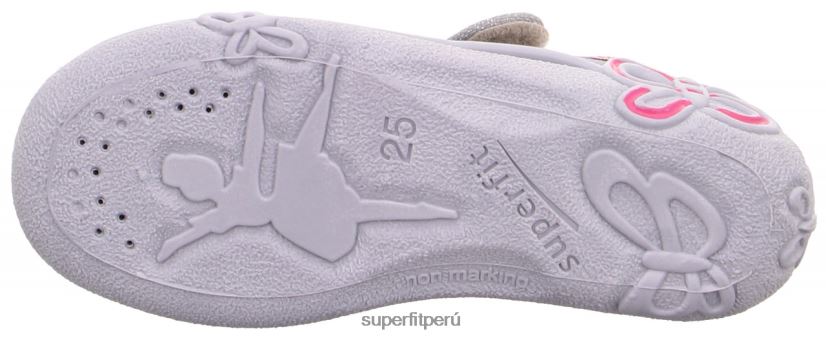 educación física Superfit bebés belinda - pantufla con cierre de velcro gris claro/rosa V06L2489 zapatillas