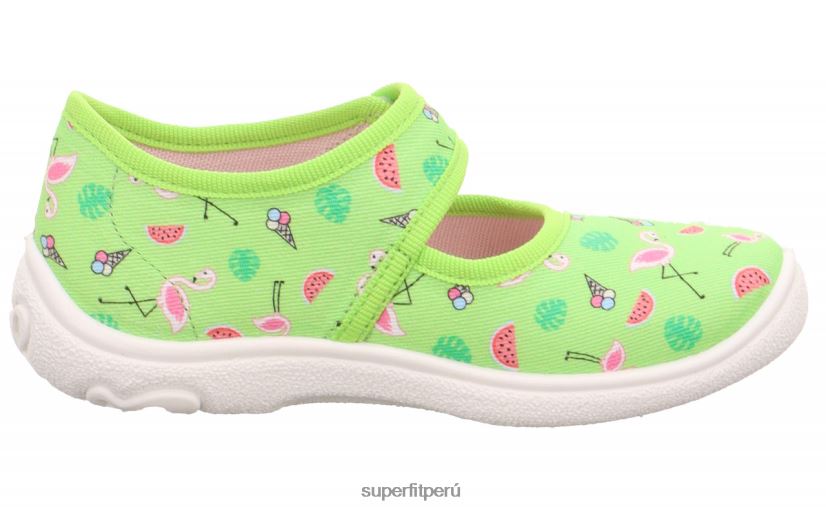 educación física Superfit bebés belinda - pantufla con cierre de velcro verde claro/multicolor V06L2498 zapatillas