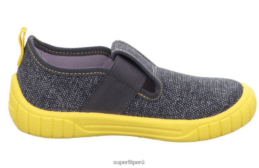 educación física Superfit bebés billete - zapatilla con deslizamiento gris/amarillo V06L2481 zapatillas