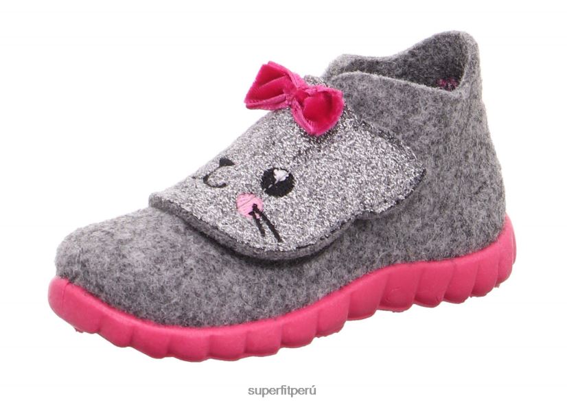 educación física Superfit bebés happy - zapatilla con cierre de velcro gris claro/rosa V06L24160 zapatillas