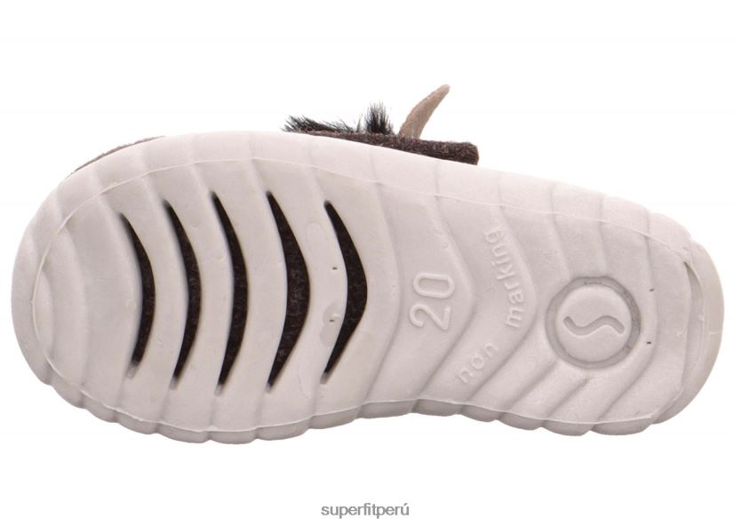 educación física Superfit bebés happy - zapatilla con cierre de velcro marrón V06L24118 zapatillas