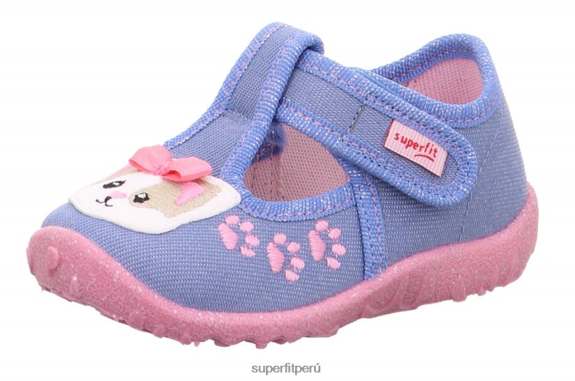 educación física Superfit bebés manchado - zapatilla con cierre de velcro azul rosado V06L2454 zapatillas