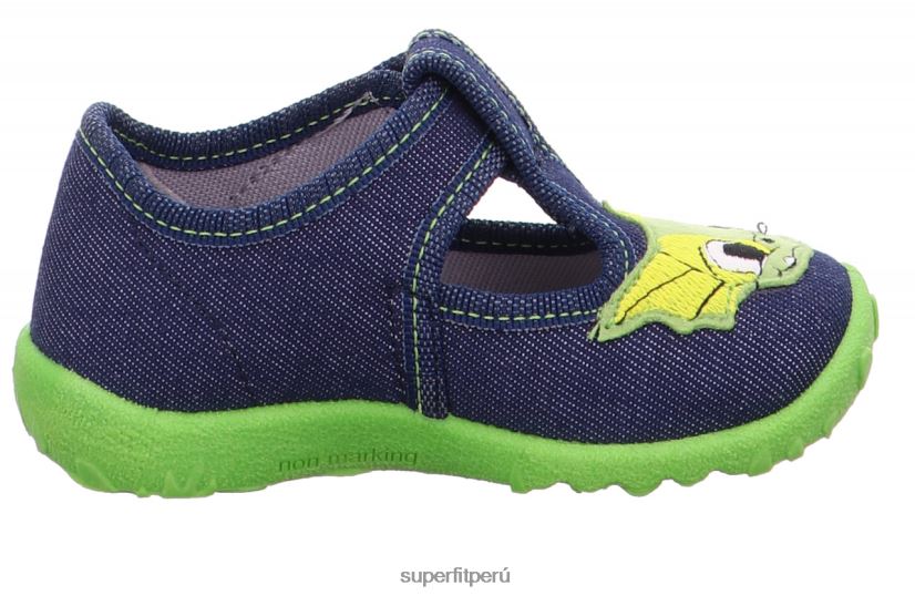 educación física Superfit bebés manchado - zapatilla con cierre de velcro azul verde V06L2479 zapatillas