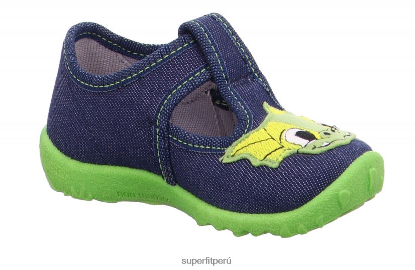educación física Superfit bebés manchado - zapatilla con cierre de velcro azul verde V06L2479 zapatillas