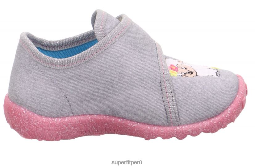 educación física Superfit bebés manchado - zapatilla con cierre de velcro gris blanco V06L24100 zapatillas