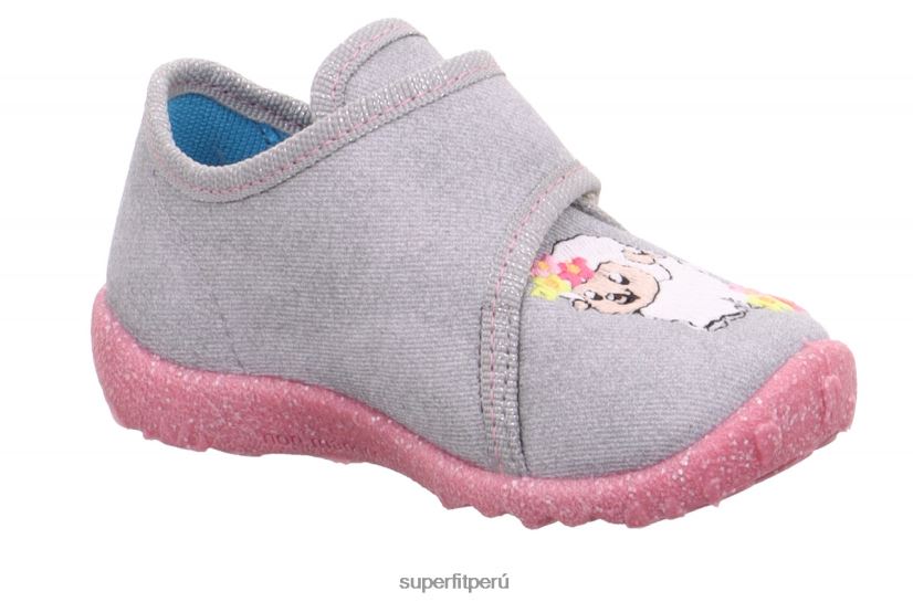 educación física Superfit bebés manchado - zapatilla con cierre de velcro gris blanco V06L24100 zapatillas