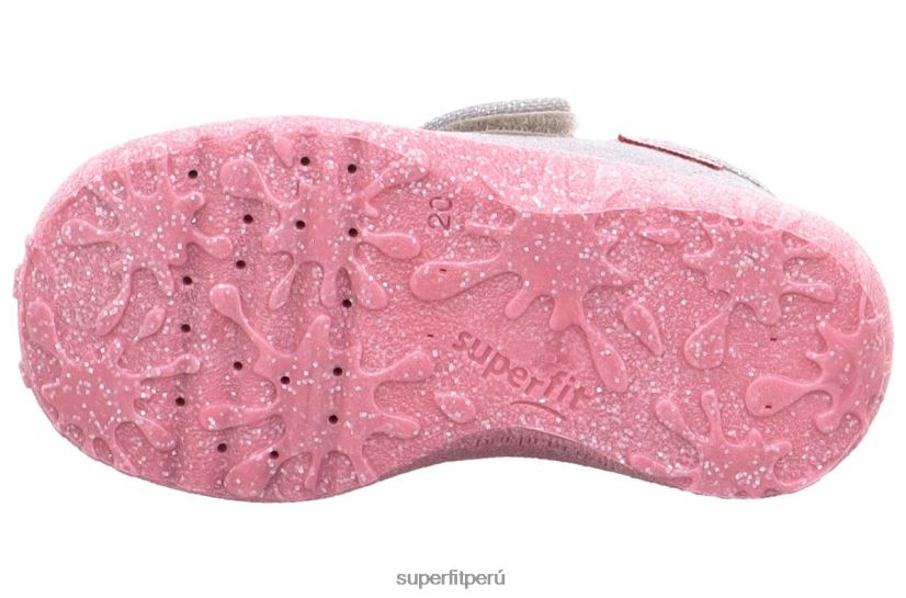 educación física Superfit bebés manchado - zapatilla con cierre de velcro gris blanco V06L24100 zapatillas