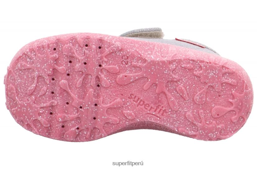 educación física Superfit bebés manchado - zapatilla con cierre de velcro gris blanco V06L24100 zapatillas
