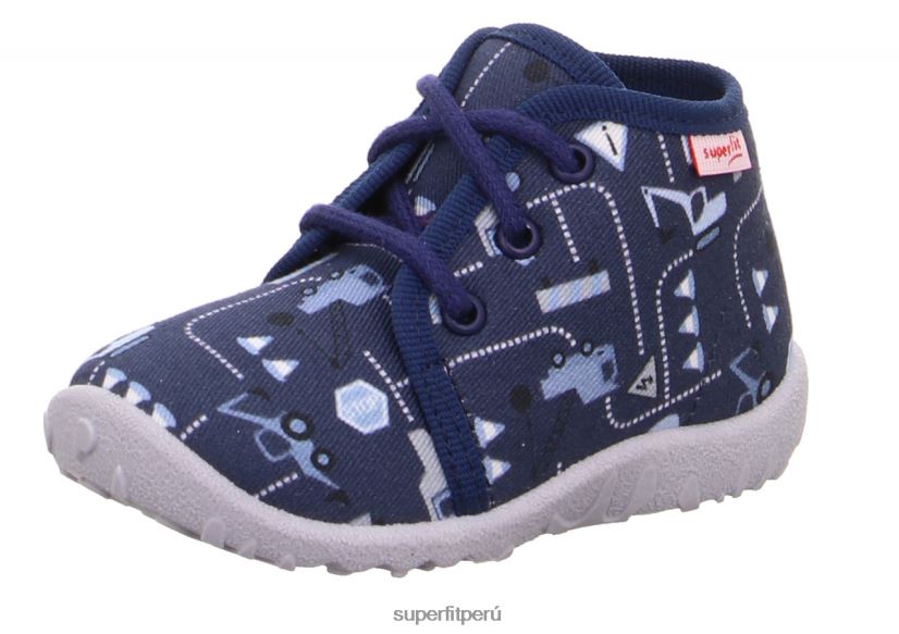educación física Superfit bebés manchado - zapatilla con cordones azul blanco V06L2451 zapatillas