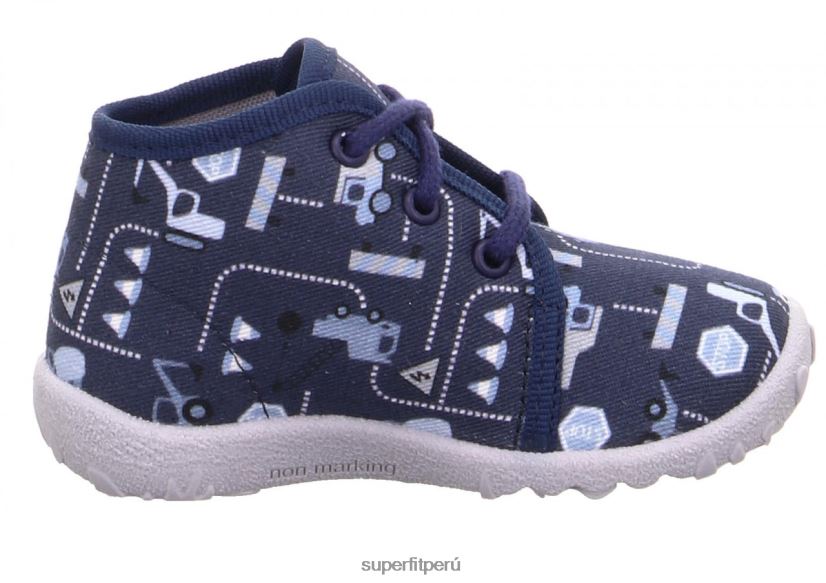 educación física Superfit bebés manchado - zapatilla con cordones azul blanco V06L2451 zapatillas
