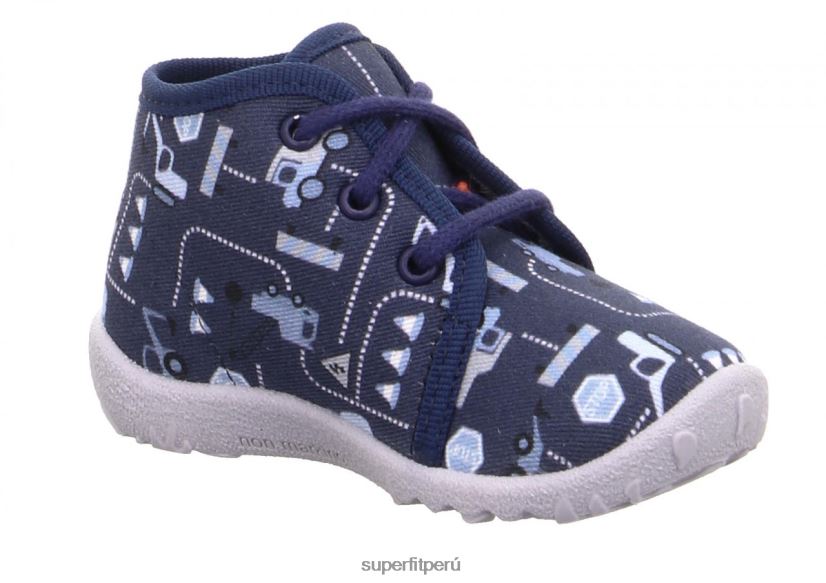 educación física Superfit bebés manchado - zapatilla con cordones azul blanco V06L2451 zapatillas