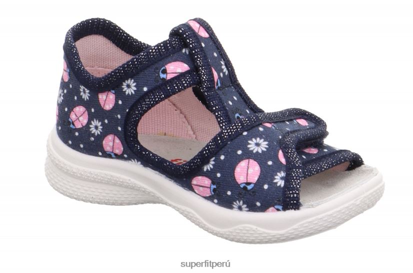 educación física Superfit bebés polly - pantufla con cierre de velcro azul/multicolor V06L2441 zapatillas
