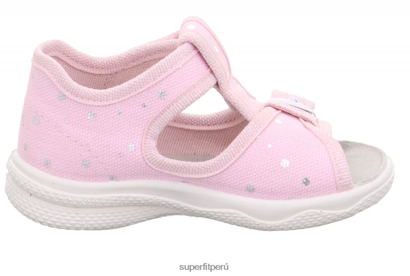 educación física Superfit bebés polly - pantufla con cierre de velcro rosa/plata V06L242 zapatillas