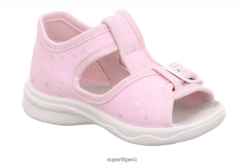educación física Superfit bebés polly - pantufla con cierre de velcro rosa/plata V06L242 zapatillas