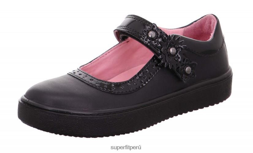 educación física Superfit niños pequeños cielo - bailarina con cierre de velcro negro V06L24609 bailarinas