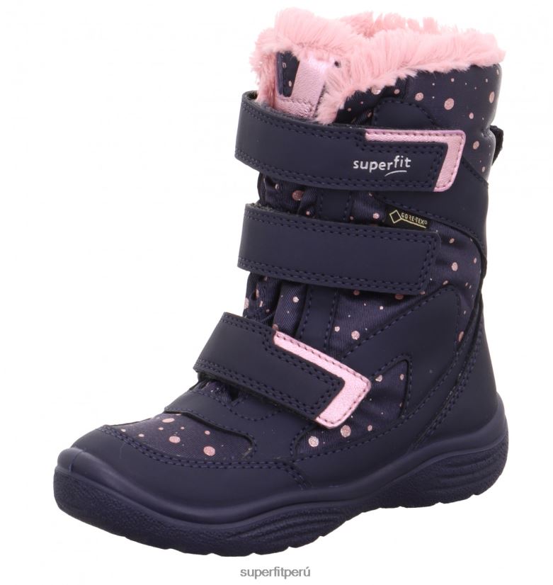 educación física Superfit niños pequeños crystal - bota con cierre de velcro azul rosado V06L24712 botas