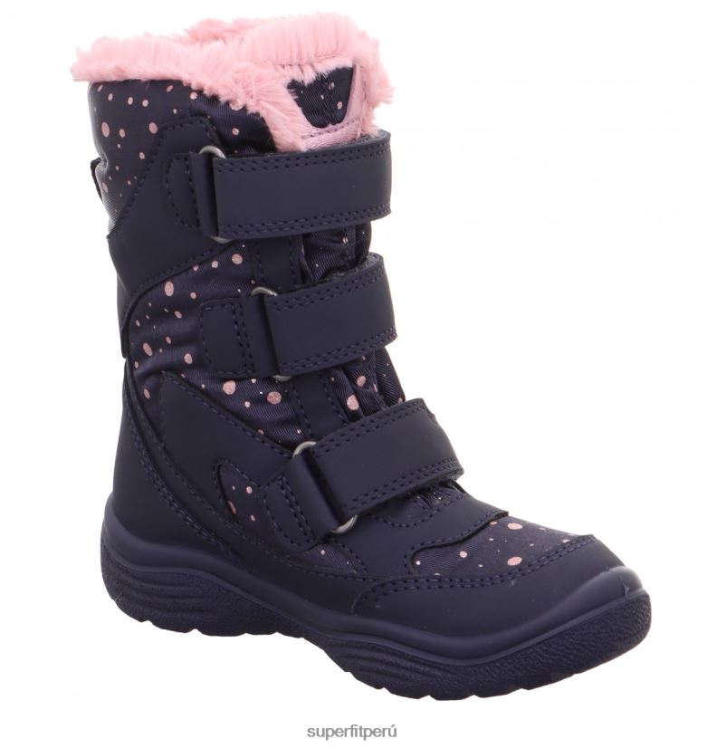 educación física Superfit niños pequeños crystal - bota con cierre de velcro azul rosado V06L24712 botas