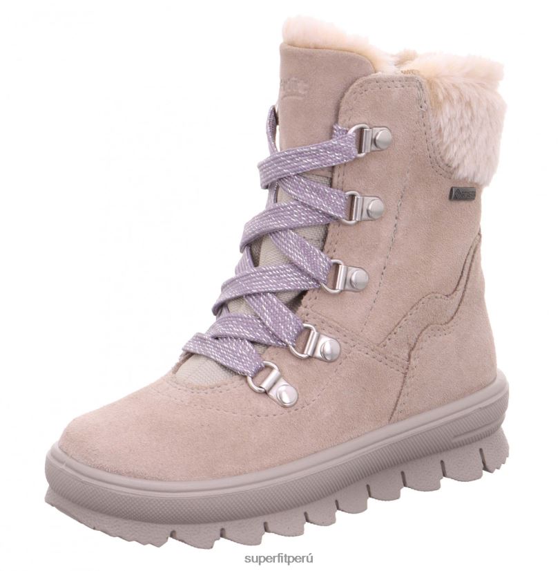 educación física Superfit niños pequeños flavia - bota con cremallera beis/morado V06L24705 botas