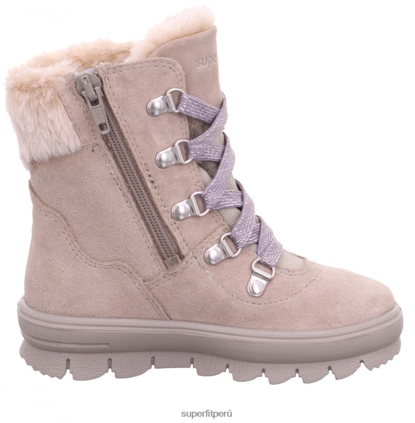 educación física Superfit niños pequeños flavia - bota con cremallera beis/morado V06L24705 botas