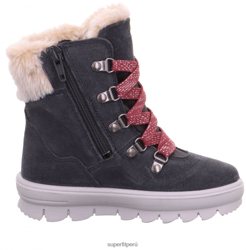 educación física Superfit niños pequeños flavia - bota con cremallera gris/rosa V06L24714 botas