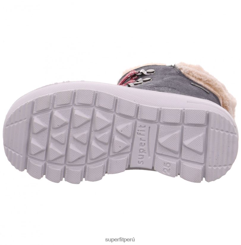 educación física Superfit niños pequeños flavia - bota con cremallera gris/rosa V06L24714 botas