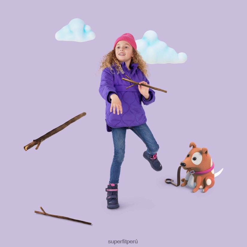 educación física Superfit niños pequeños husky - bota con cierre de velcro azul rosado V06L24722 botas