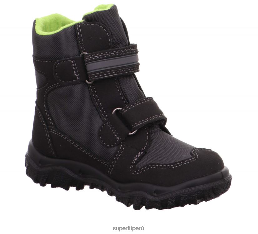 educación física Superfit niños pequeños husky - bota con cierre de velcro verde negro V06L24725 botas