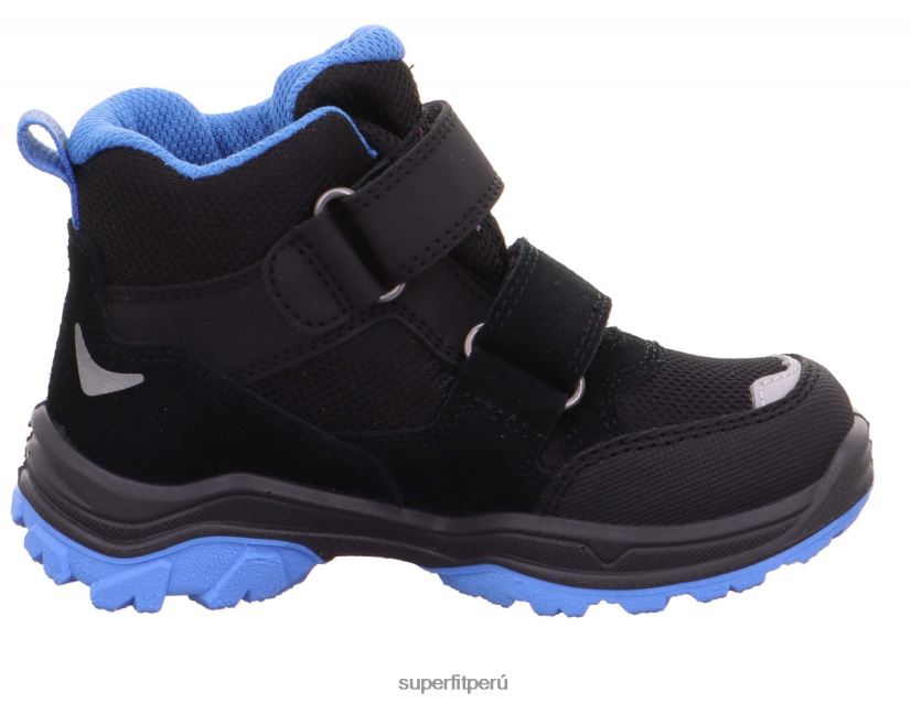 educación física Superfit niños pequeños jupiter - bota con cierre de velcro negro/azul claro V06L24766 botas