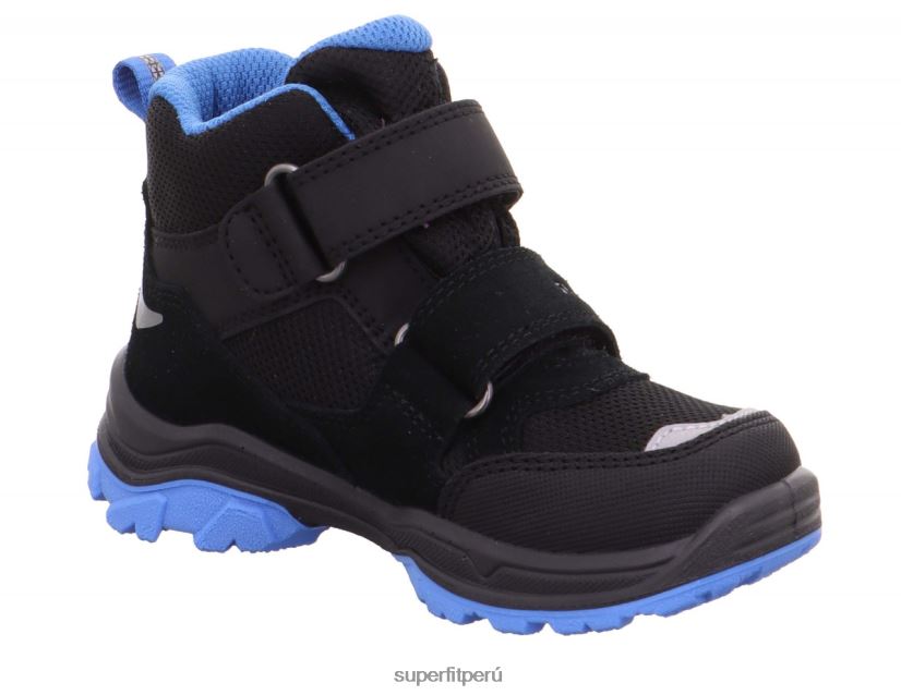 educación física Superfit niños pequeños jupiter - bota con cierre de velcro negro/azul claro V06L24766 botas