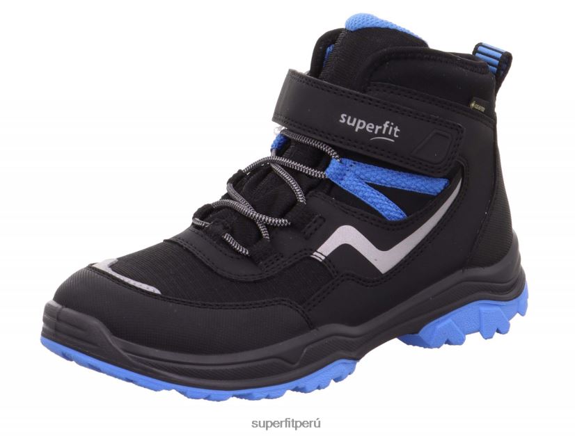 educación física Superfit niños pequeños jupiter - bota con cierre de velcro negro/azul claro V06L24904 botas