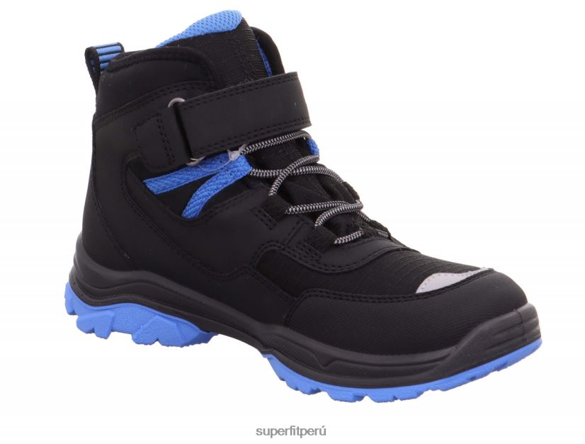 educación física Superfit niños pequeños jupiter - bota con cierre de velcro negro/azul claro V06L24904 botas