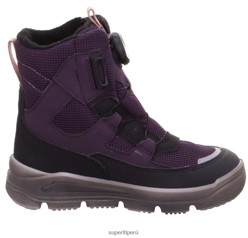 educación física Superfit niños pequeños mars - bota con sistema boa fit negro/morado V06L24746 botas