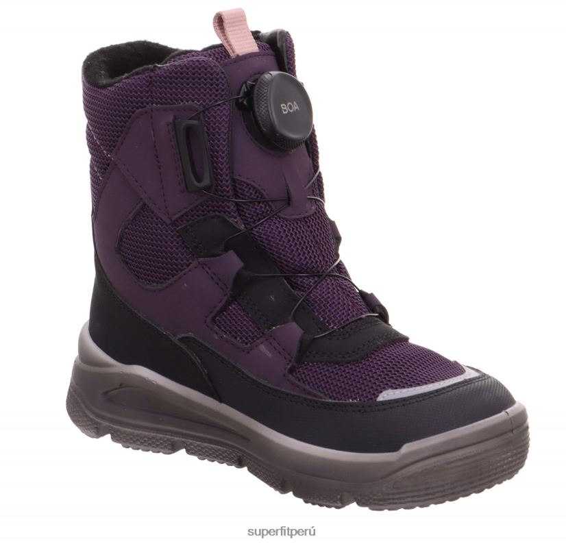 educación física Superfit niños pequeños mars - bota con sistema boa fit negro/morado V06L24746 botas