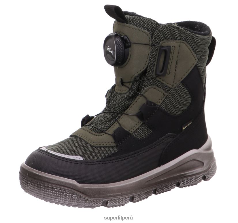 educación física Superfit niños pequeños mars - bota con sistema boa fit verde negro V06L24691 botas
