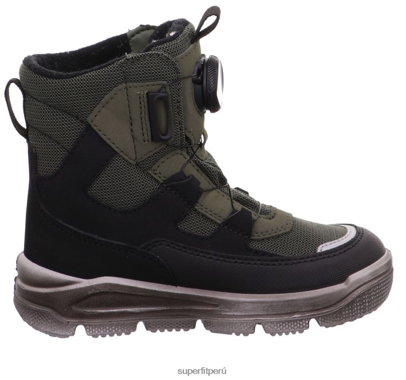 educación física Superfit niños pequeños mars - bota con sistema boa fit verde negro V06L24691 botas