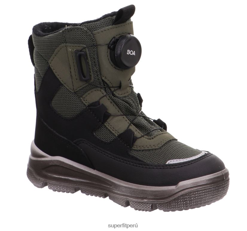educación física Superfit niños pequeños mars - bota con sistema boa fit verde negro V06L24691 botas