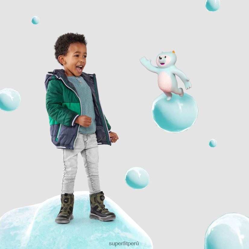 educación física Superfit niños pequeños mars - bota con sistema boa fit verde negro V06L24691 botas