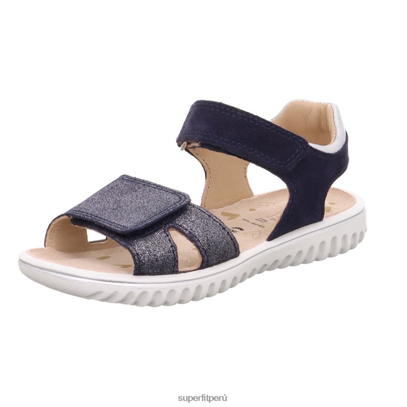 educación física Superfit niños pequeños brillo - sandalia con cierre de velcro azul V06L24620 sandalias