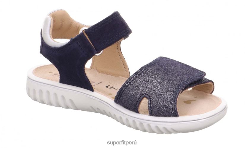 educación física Superfit niños pequeños brillo - sandalia con cierre de velcro azul V06L24620 sandalias