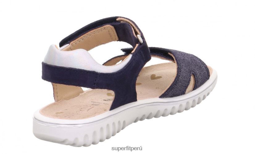 educación física Superfit niños pequeños brillo - sandalia con cierre de velcro azul V06L24620 sandalias