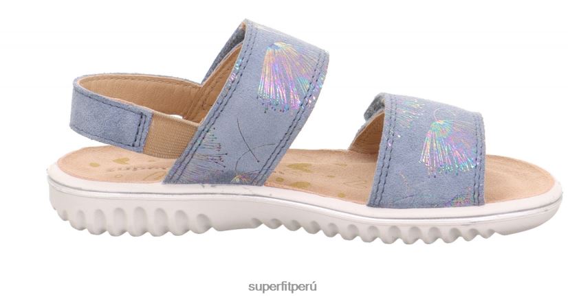 educación física Superfit niños pequeños brillo - sandalia con cierre de velcro azul V06L24673 sandalias