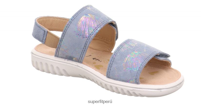educación física Superfit niños pequeños brillo - sandalia con cierre de velcro azul V06L24673 sandalias